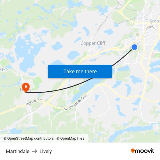 Martindale to Lively map