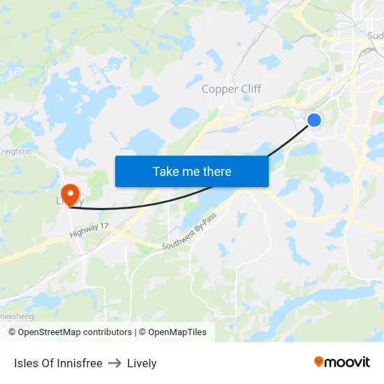 Isles Of Innisfree to Lively map