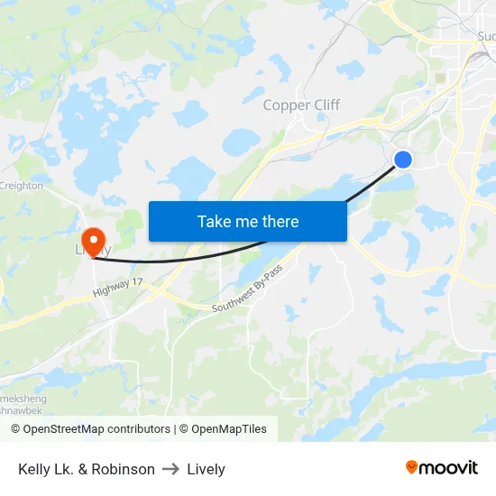 Kelly Lk. & Robinson to Lively map