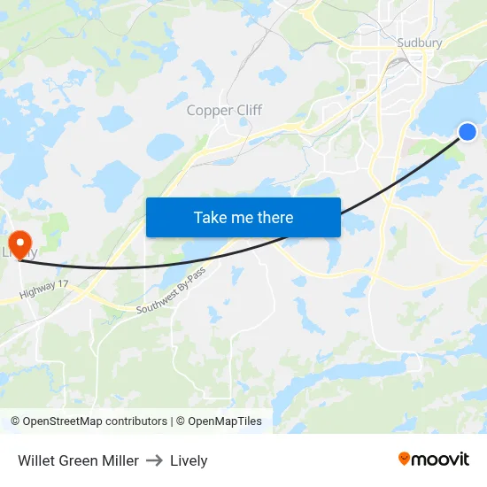Willet Green Miller to Lively map