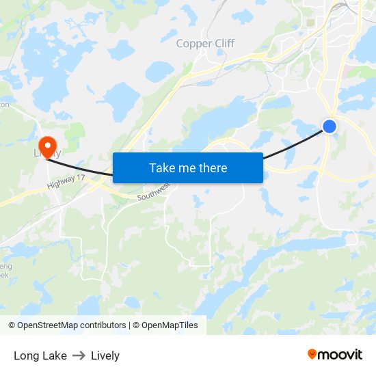 Long Lake to Lively map