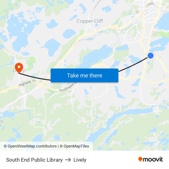 South End Public Library to Lively map
