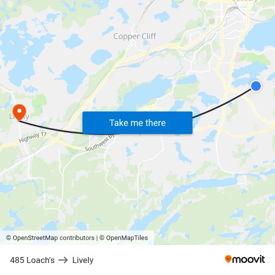 485 Loach's to Lively map