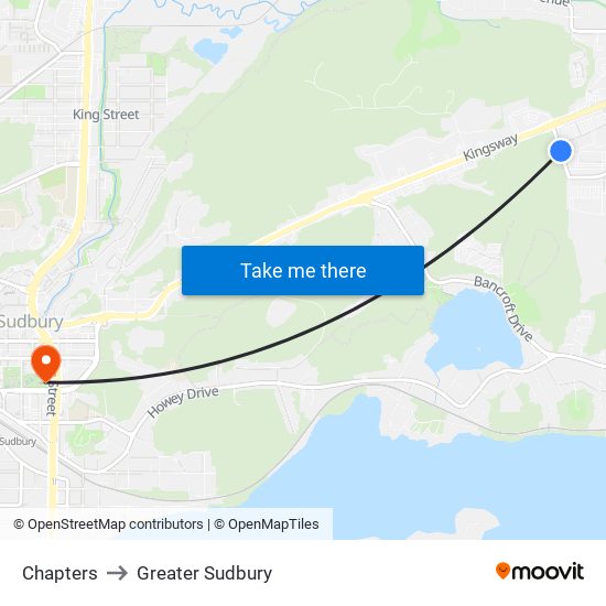 Chapters to Greater Sudbury map