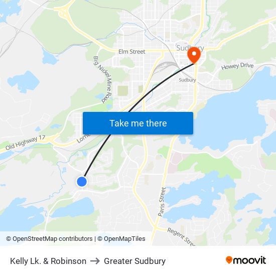 Kelly Lk. & Robinson to Greater Sudbury map