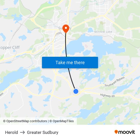 Herold to Greater Sudbury map