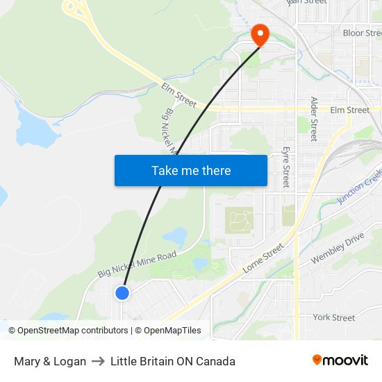 Mary & Logan to Little Britain ON Canada map