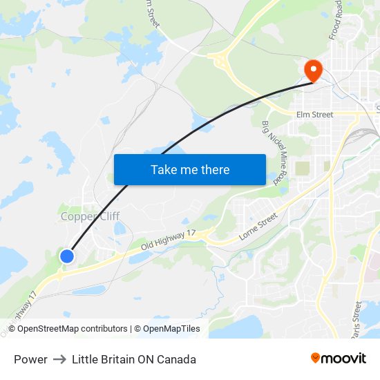 Power to Little Britain ON Canada map