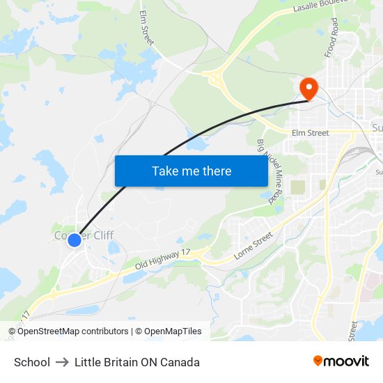 School to Little Britain ON Canada map
