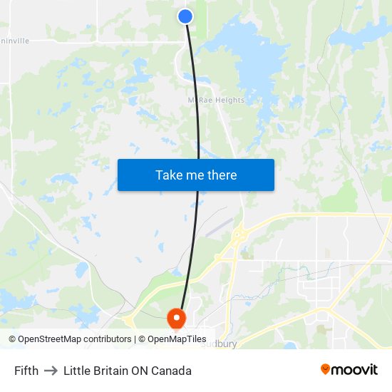 Fifth to Little Britain ON Canada map