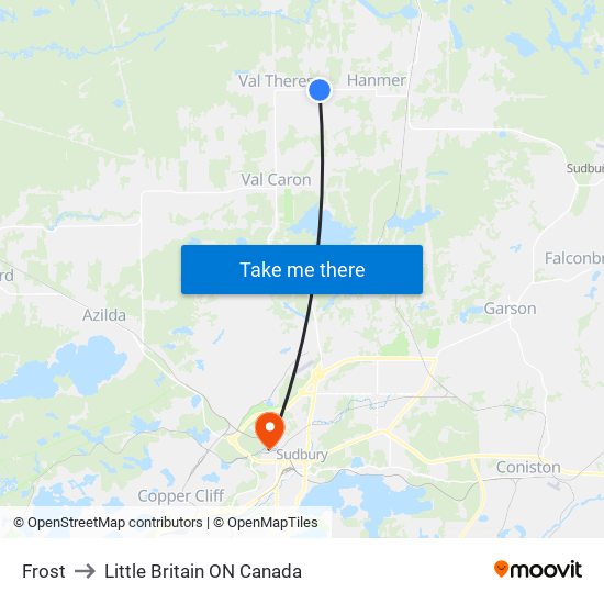 Frost to Little Britain ON Canada map