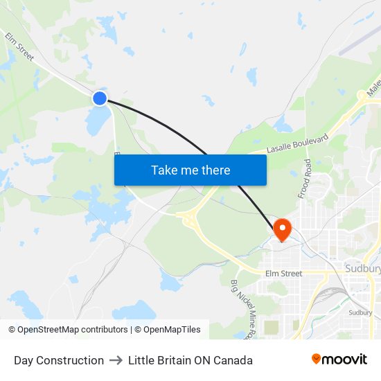 Day Construction to Little Britain ON Canada map