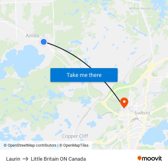 Laurin to Little Britain ON Canada map