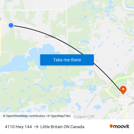 4110 Hwy 144 to Little Britain ON Canada map