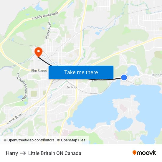 Harry to Little Britain ON Canada map