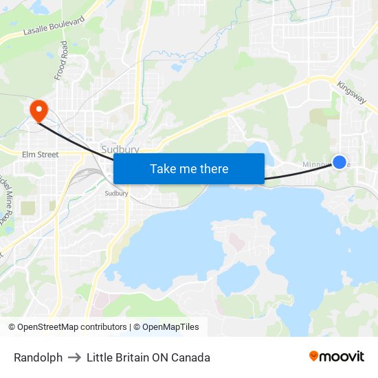 Randolph to Little Britain ON Canada map