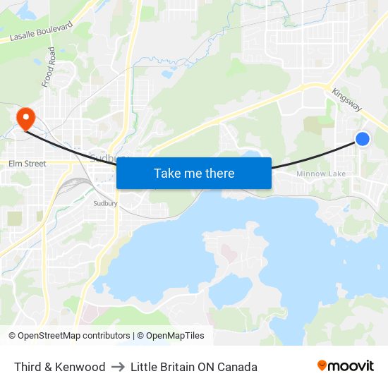 Third & Kenwood to Little Britain ON Canada map