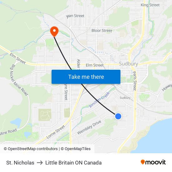 St. Nicholas to Little Britain ON Canada map