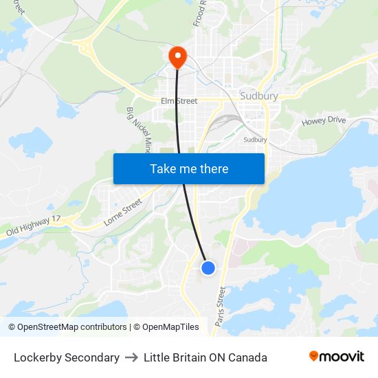 Lockerby Secondary to Little Britain ON Canada map