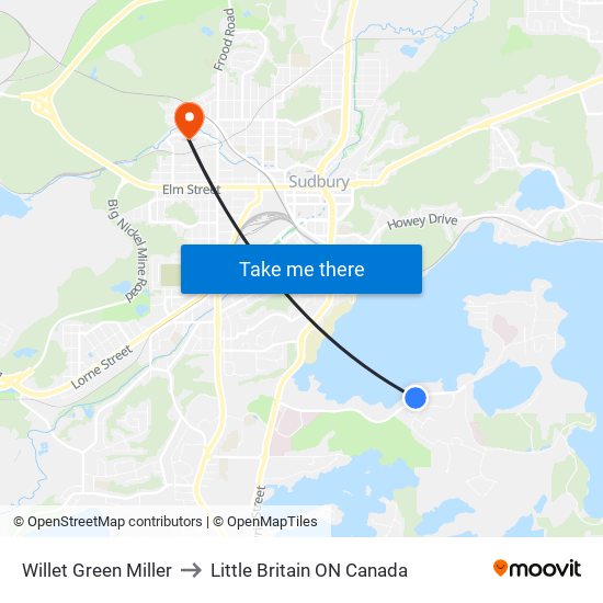 Willet Green Miller to Little Britain ON Canada map