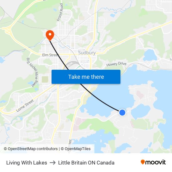 Living With Lakes to Little Britain ON Canada map