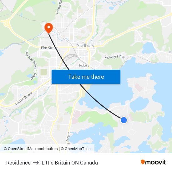 Residence to Little Britain ON Canada map