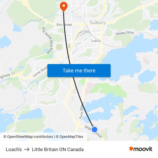 Loach's to Little Britain ON Canada map