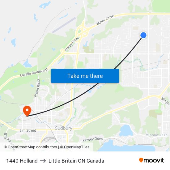 1440 Holland to Little Britain ON Canada map