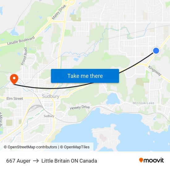 667 Auger to Little Britain ON Canada map