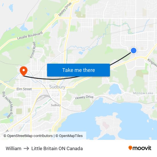 William to Little Britain ON Canada map