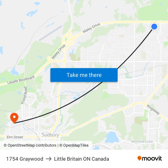 1754 Graywood to Little Britain ON Canada map