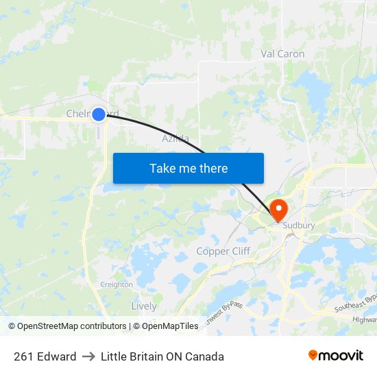 261 Edward to Little Britain ON Canada map