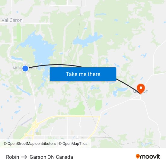 Robin to Garson ON Canada map