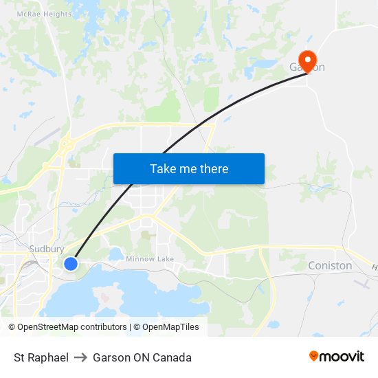 St Raphael to Garson ON Canada map