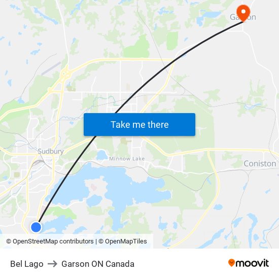 Bel Lago to Garson ON Canada map