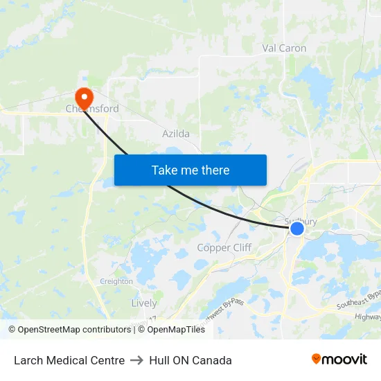Larch Medical Centre to Hull ON Canada map