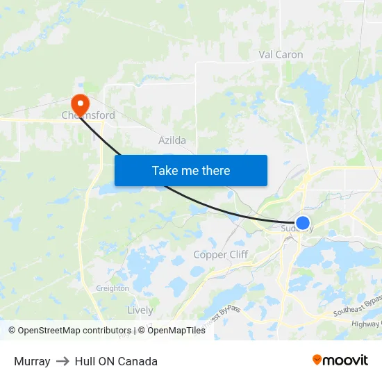 Murray to Hull ON Canada map