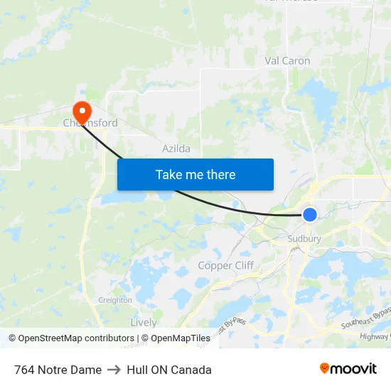 764 Notre Dame to Hull ON Canada map