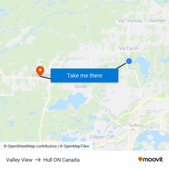 Lalonde to Hull ON Canada map