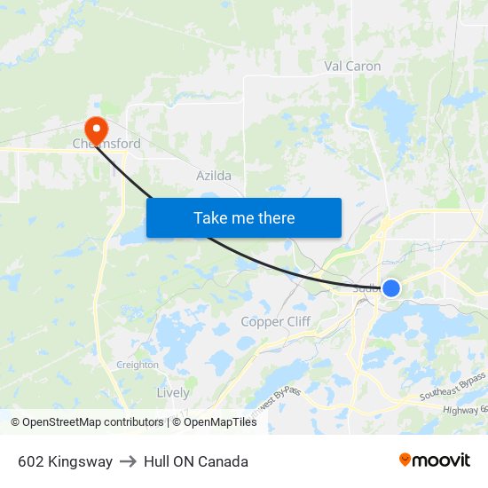 602 Kingsway to Hull ON Canada map