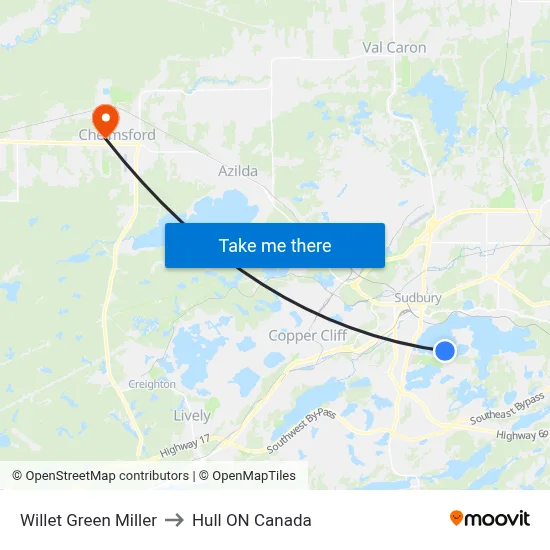 Willet Green Miller to Hull ON Canada map