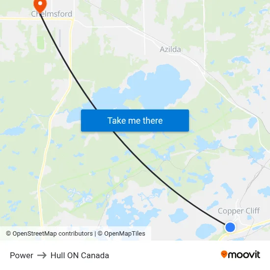 Power to Hull ON Canada map