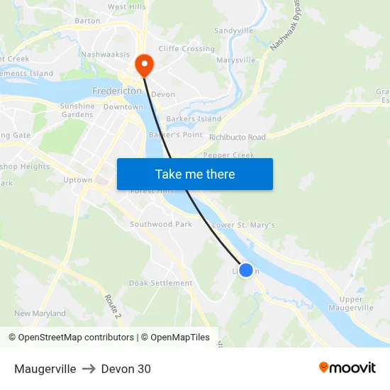 Maugerville to Devon 30 map