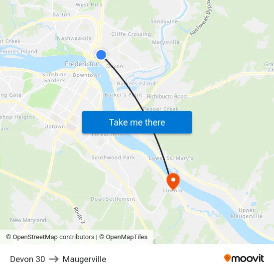 Devon 30 to Maugerville map