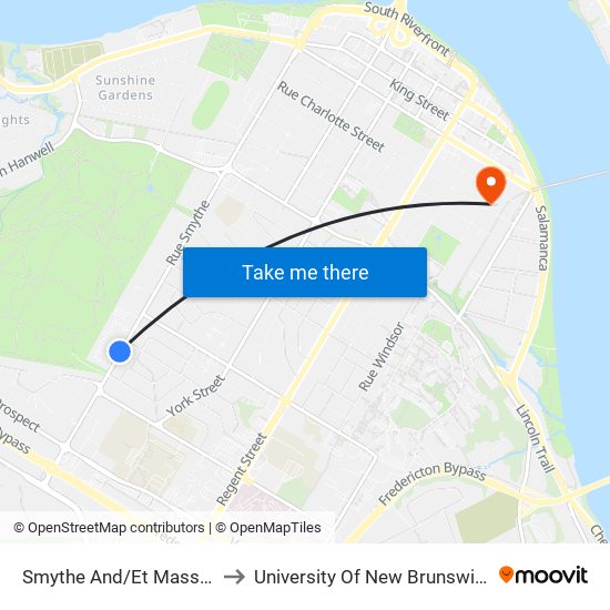 Smythe And/Et Massey to University Of New Brunswick map