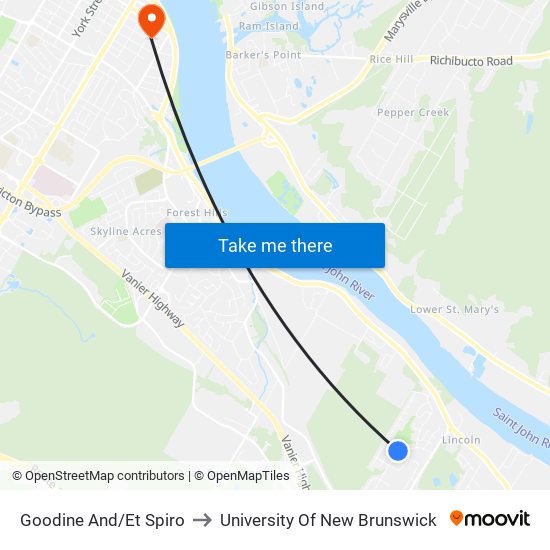 Goodine And/Et Spiro to University Of New Brunswick map