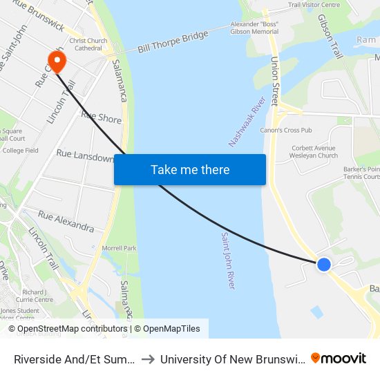 Riverside And/Et  Sumac to University Of New Brunswick map