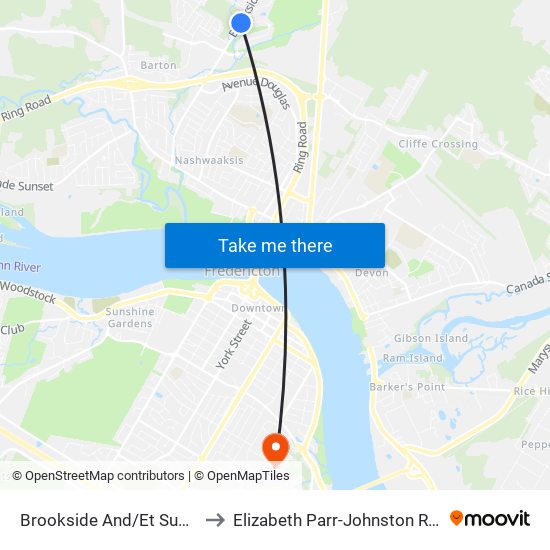 Brookside And/Et Summerhill to Elizabeth Parr-Johnston Residence map