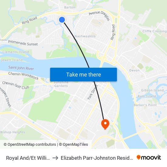 Royal And/Et William to Elizabeth Parr-Johnston Residence map