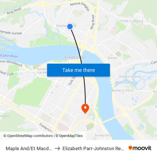 Maple And/Et Macdonald to Elizabeth Parr-Johnston Residence map